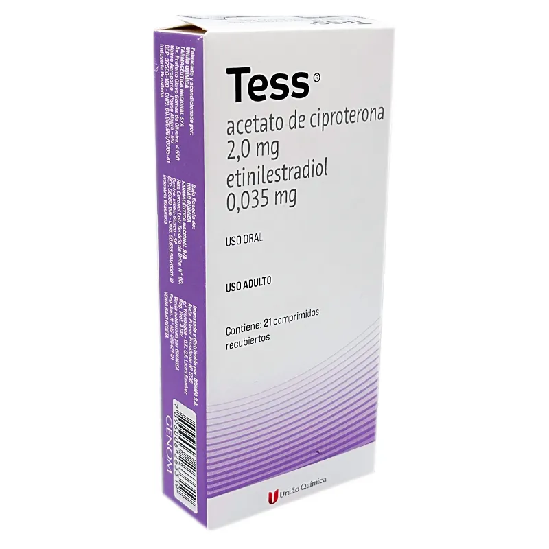 Tess Acetato de Ciproterona 2,0 mg - Cont. 21 Comprimidos