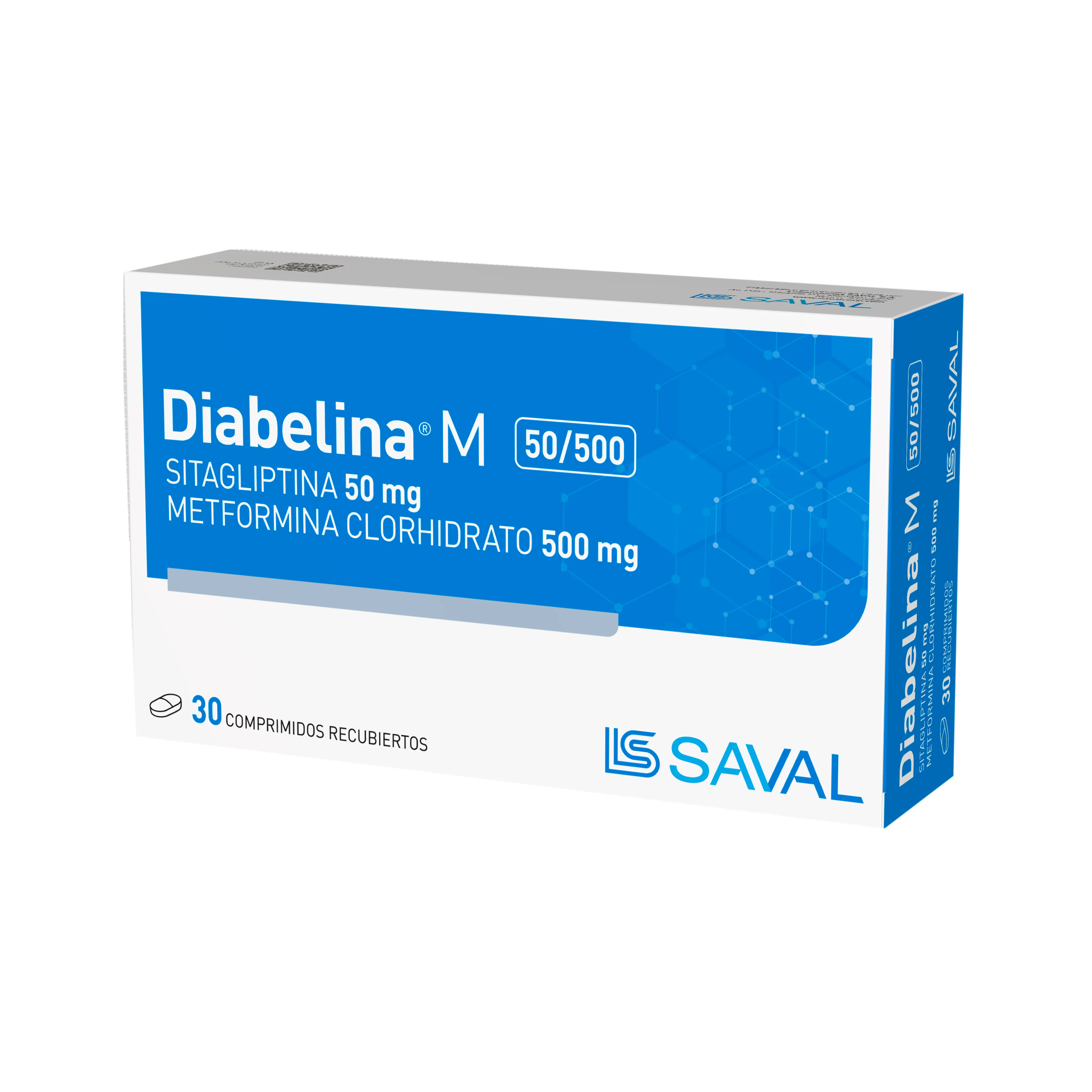 Diabelina M Sitagliptina 50 mg Metformina 500 mg - Cont. 30 Comprimidos
