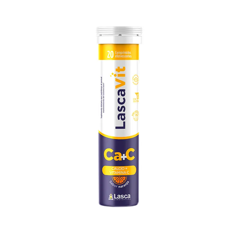 Lascavit Calcio + Vitamina C - Cont. 20 Comprimidos Efervescentes