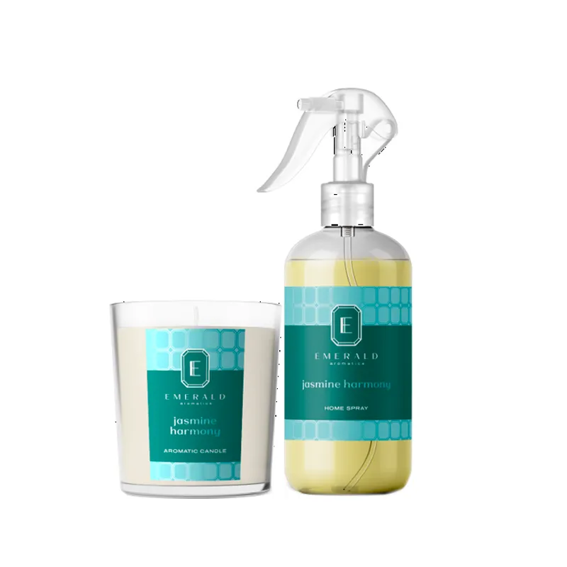 pack vela + home spray jasmine harmony emerald