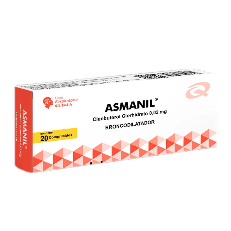 Asmanil Clenbuterol Clorhidrato 0,02 mg - Cont. 20 Comprimidos