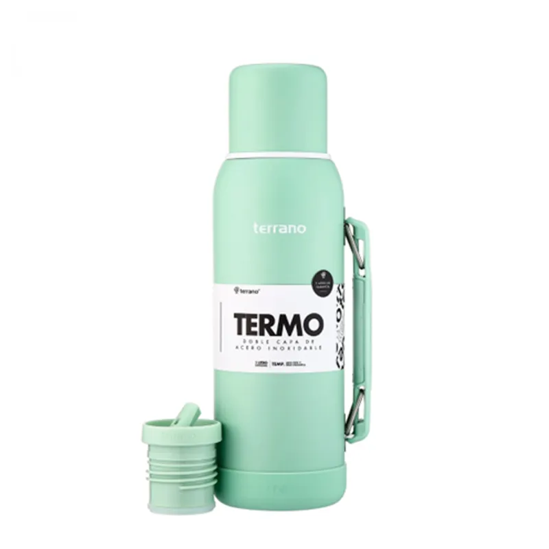 Termo con Manija Movil + Bota Verde Agua Terrano - Cont.1 Litro