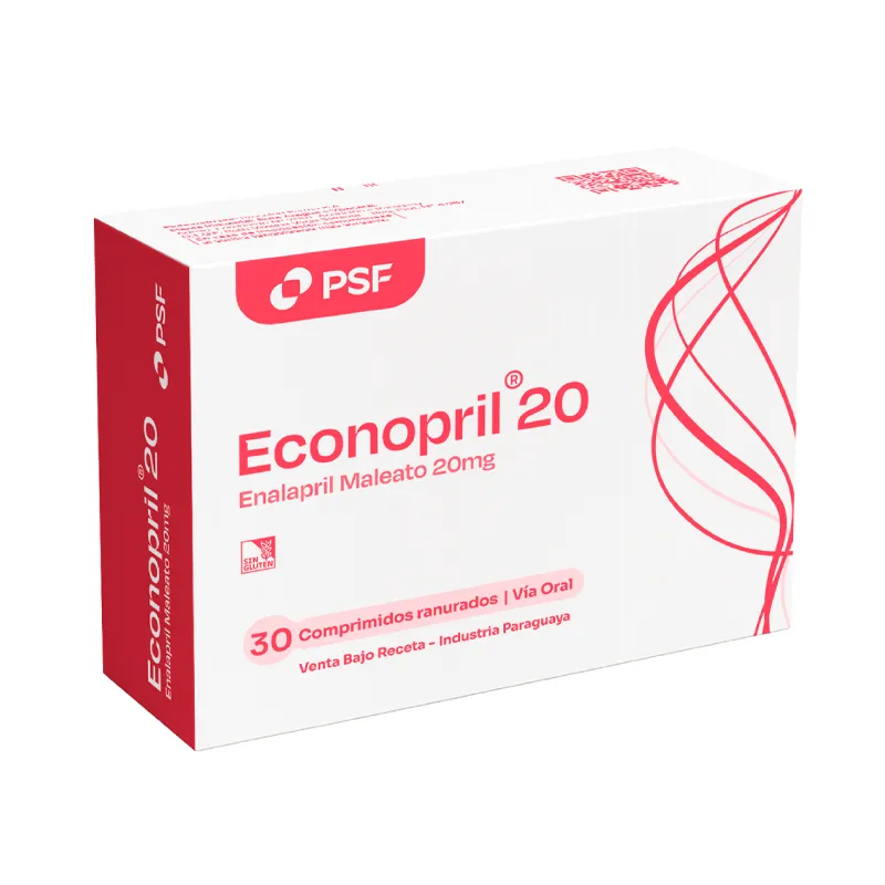 Econopril Enalapril Maleato 20 mg - Cont. 30 Comprimidos Recubiertos