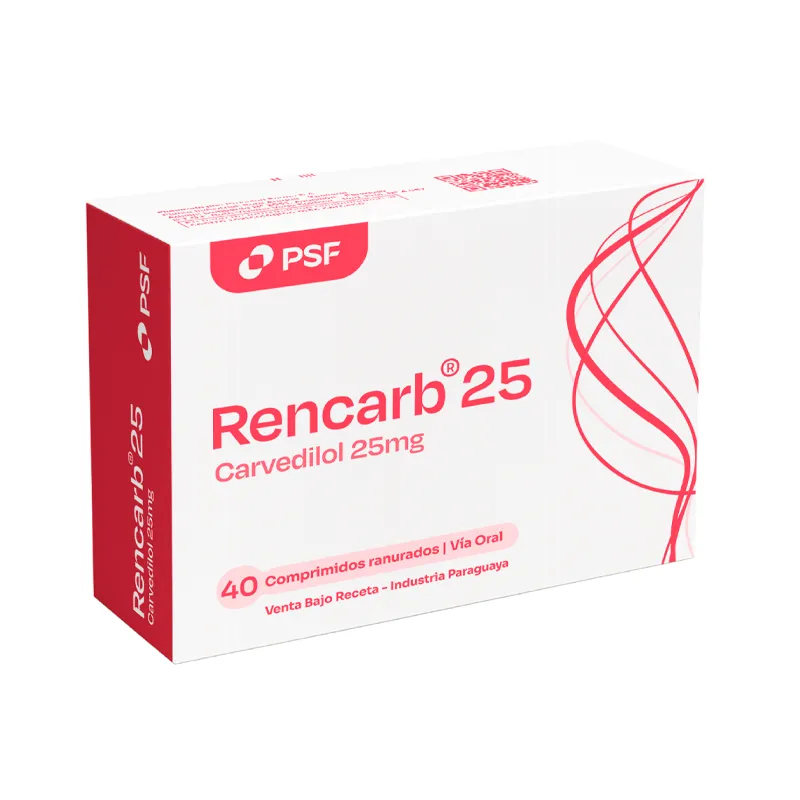 Rencarb Carvedilol 25 mg - Cont. 40 Comprimidos Recubiertos