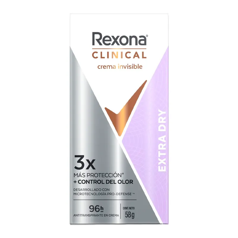 Antitranspirante Clinical Cream Extra Dry Rexona - Cont. 58 gr