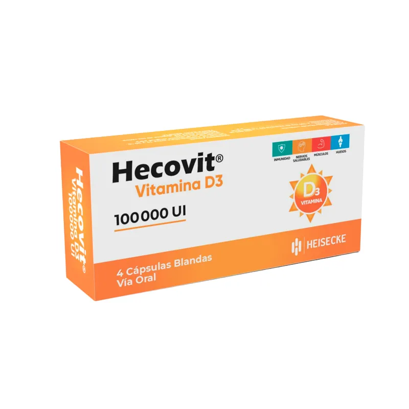 hecovit vitamina d3 100.000ui heco nacional - cont.4 capsulas