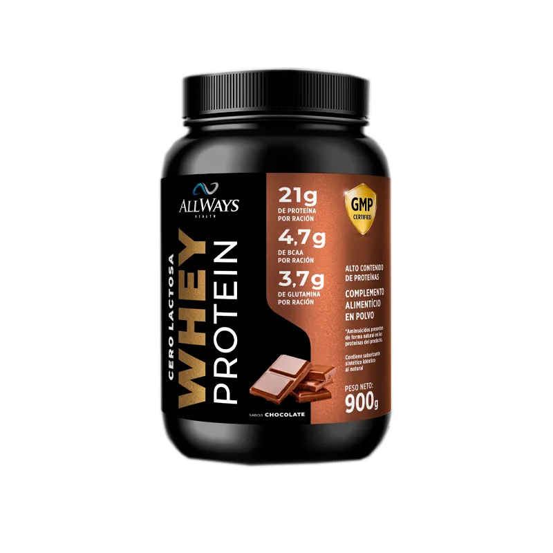Whey Protein Cero Lactosa Sabor Chocolate Allways - Cont. 900 gr