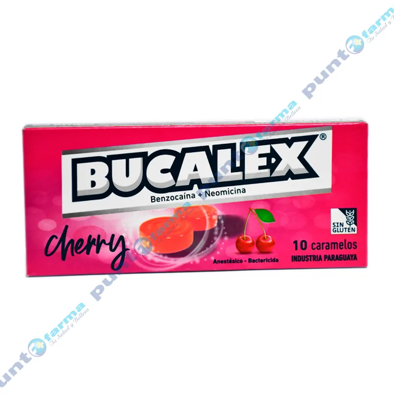 Caramelos Bucalex Cherry Benzocaina - Cont. 10 caramelos