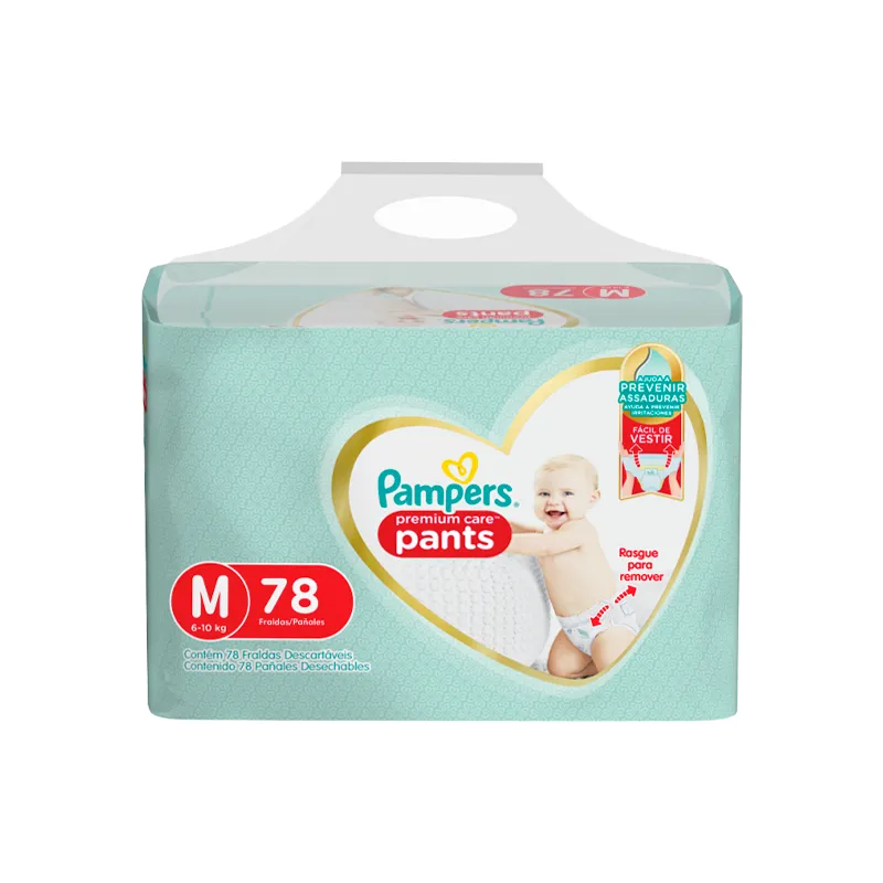 Pañales Premium Care Pants Med Pampers - Cont.78 unidades