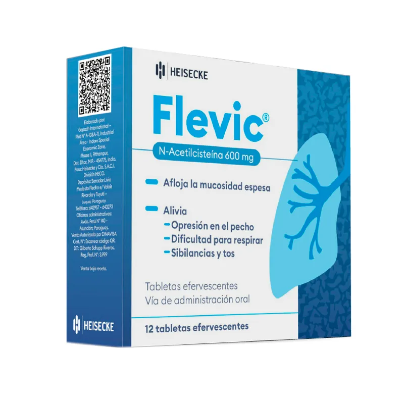 Flevic N-Acetilcisteina 600 mg - Cont. 12 Tabletas Efervescentes