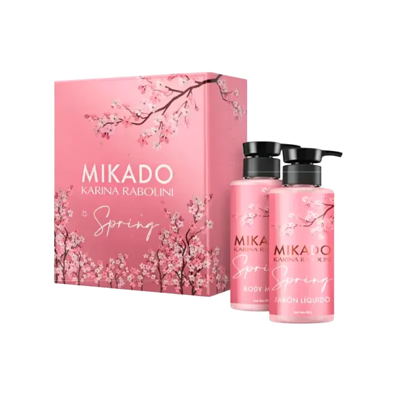 set duo mikado spring crema corporal 290 ml +jabón líquido 300 ml karina rabolini