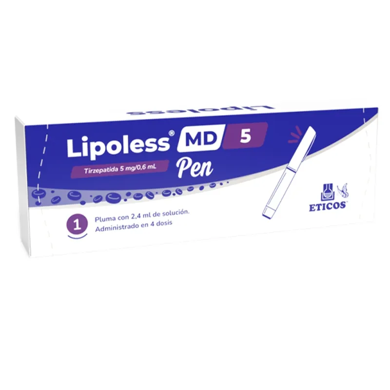 Lipoless MD Pen Tirzepatida 5 mg/0,6 ml - Cont. 1 Jeringa Prellenada