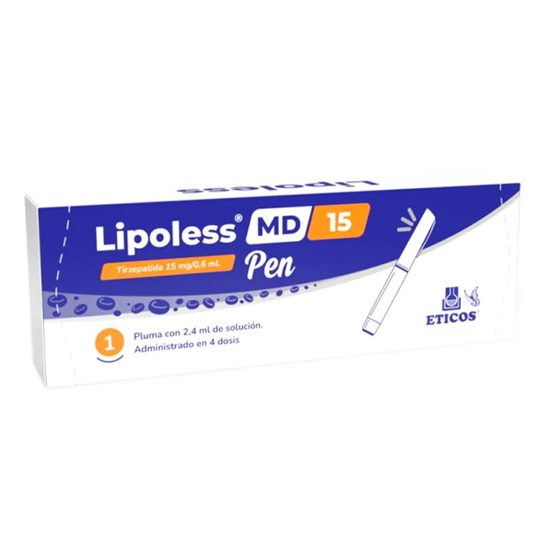 Lipoless MD Pen Tirzepatida 15 mg/0,6 ml - Cont. 1 Jeringa Prellenada