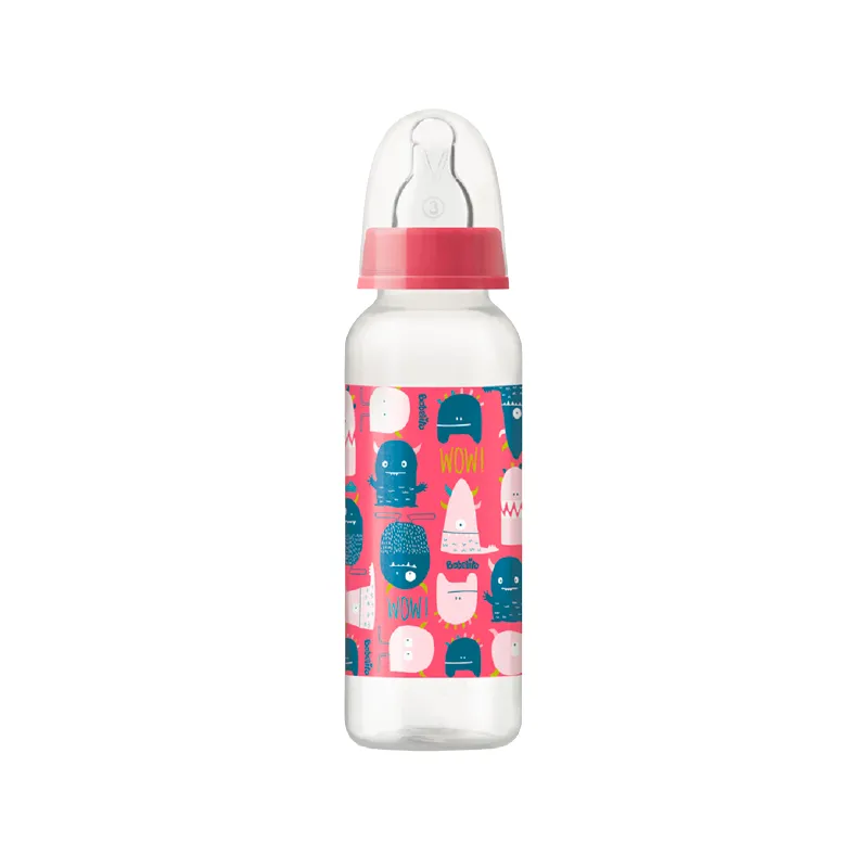 Biberon Tetina Silicona Tamaño 3 Rosado Babelito - Cont.250 mL