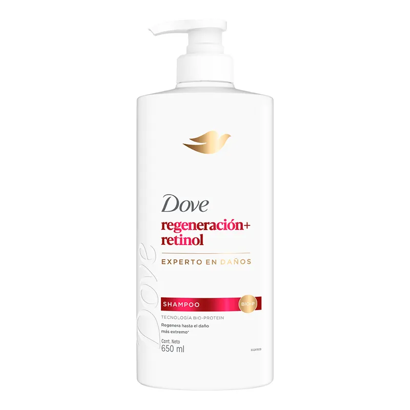 shampoo regeneracion + retinol dove - cont. 650 ml