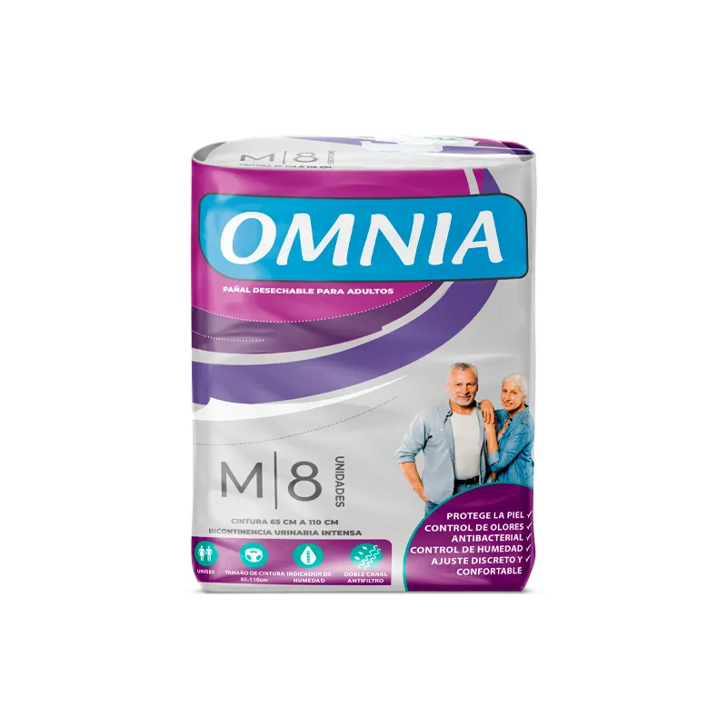 Pañal Para Adulto Mediano Omnia - Cont. 8 Unidades