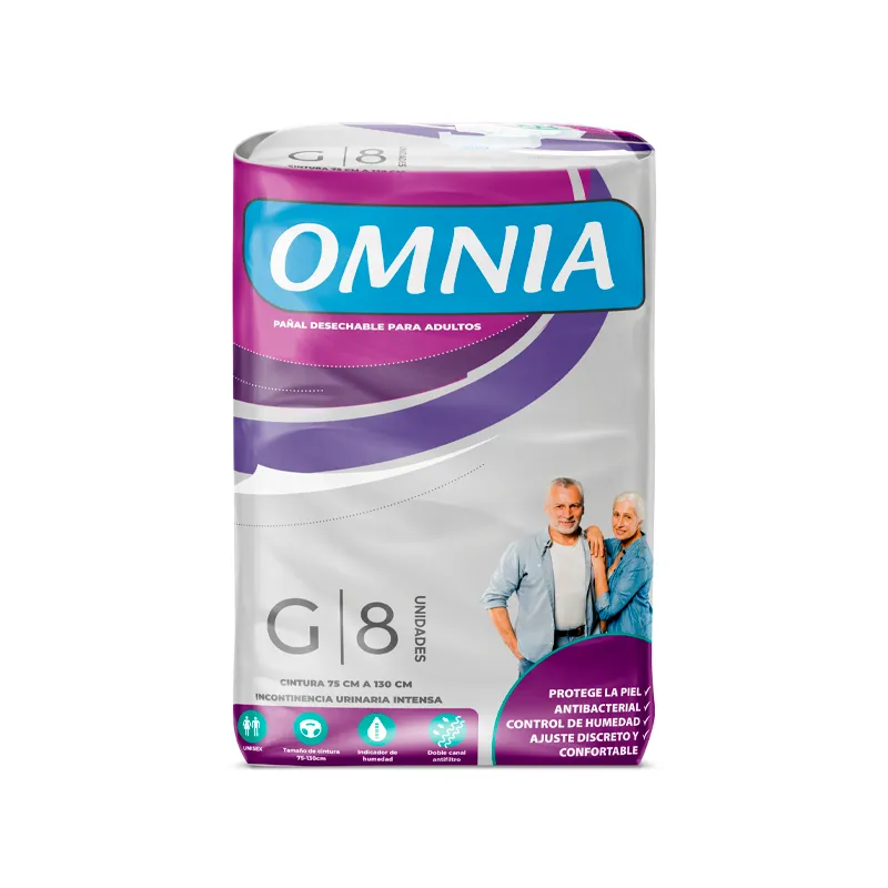 Pañal Para Adulto Grande Omnia - Cont. 8 Unidades