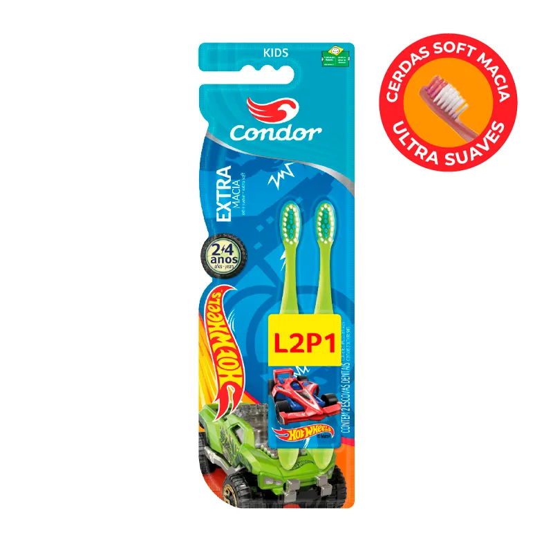 Cepillo Dental HW 2 a 4 Años L2P1 Condor - Cont. 2 Unidades
