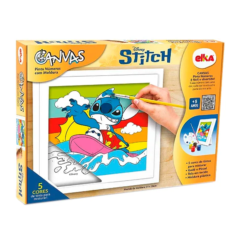 Lienzo Para Pintar Numerados Stitch Elka - 1 Unidad