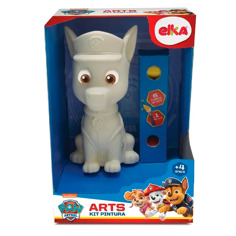 figura para pintar paw patrol en kits reutilizable chase elka
