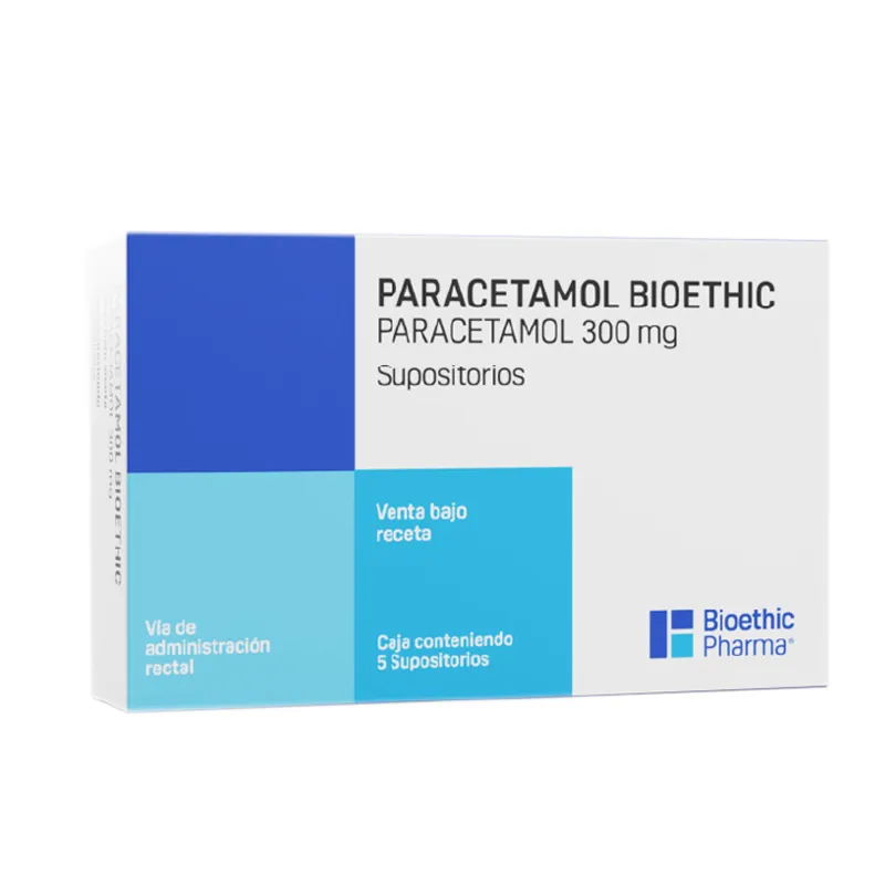 Paracetamol Bioethic 300 mg - Cont. 5 Supositorios