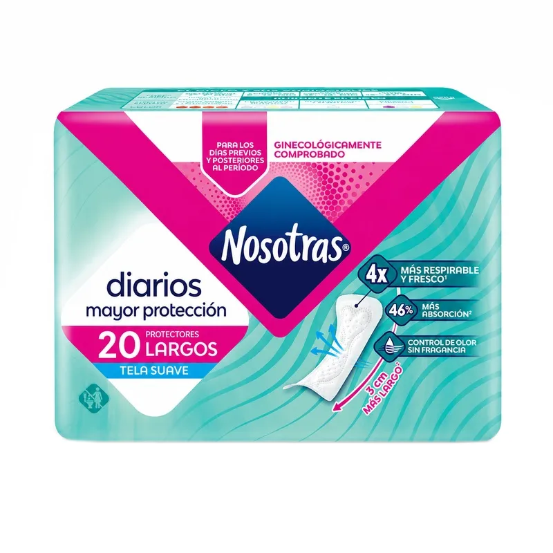 Protectores Diarios Largos con Aloe Nosotras - Cont. 20 Unidades
