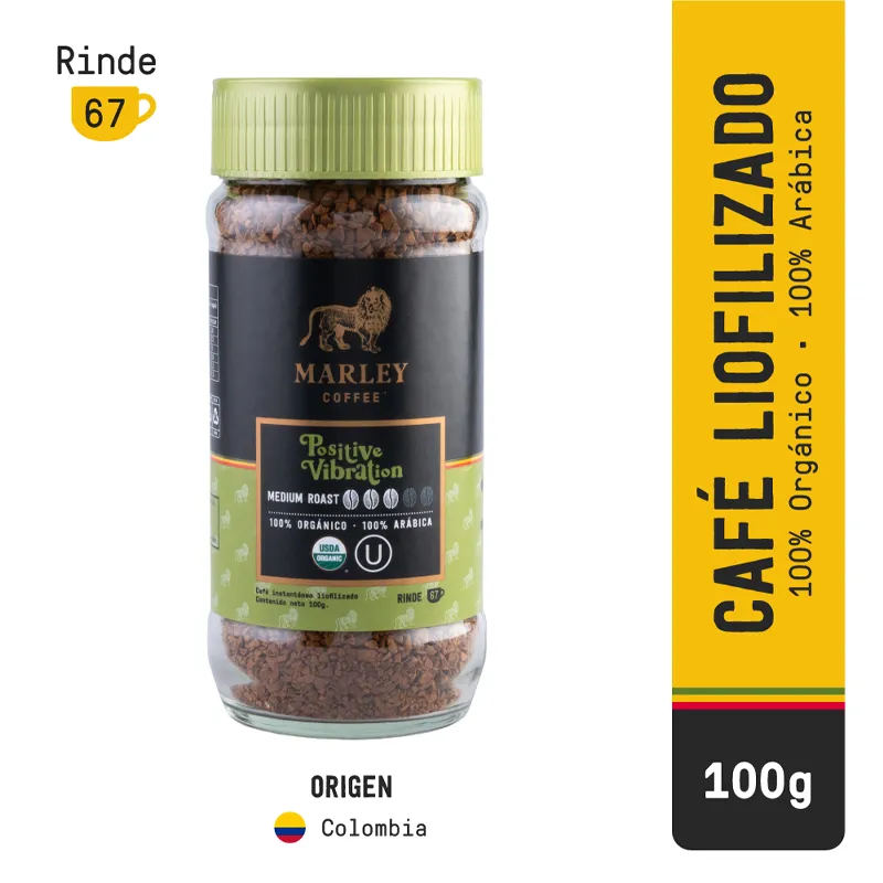 Cafe Organico Positive Vibration Liofilizado Marley Coffee - 100 gr