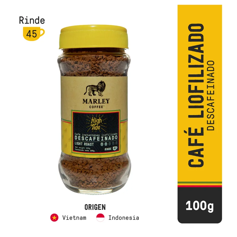 Cafe Descafeinado High Tide Marley Coffee - Cont. 100 gr