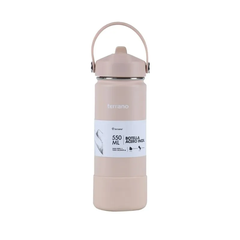 Botella Termica 550 ml Pico + Bota Rosado Terrano