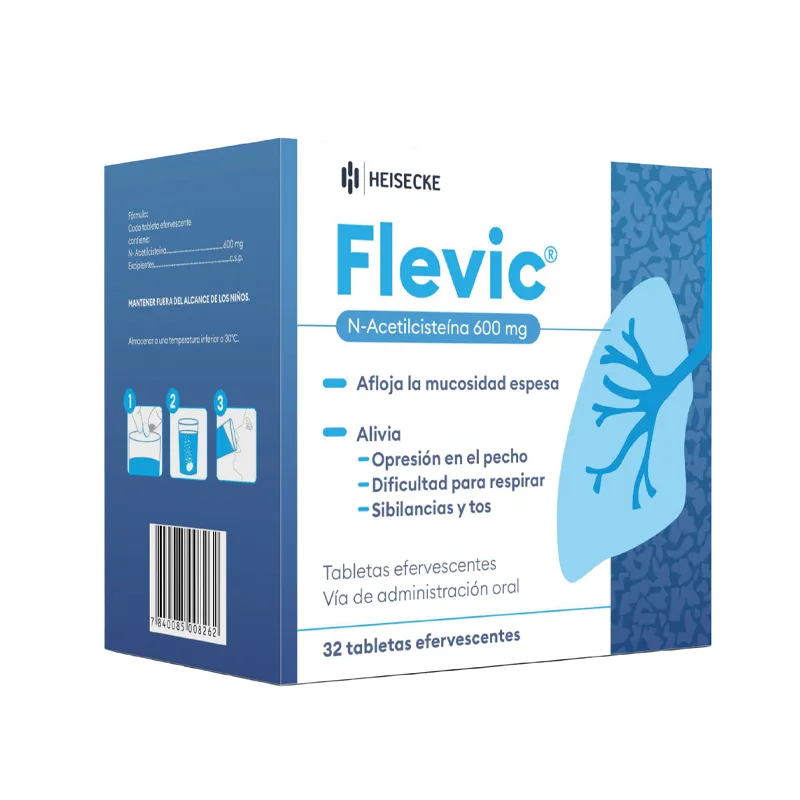 Flevic N-Acetilcisteina 600 mg - Cont. 32 Tabletas Efervescentes