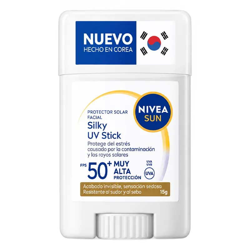 Protector Solar Sun Silky UV Stick FPS50+ Nivea - Cont. 15 gr