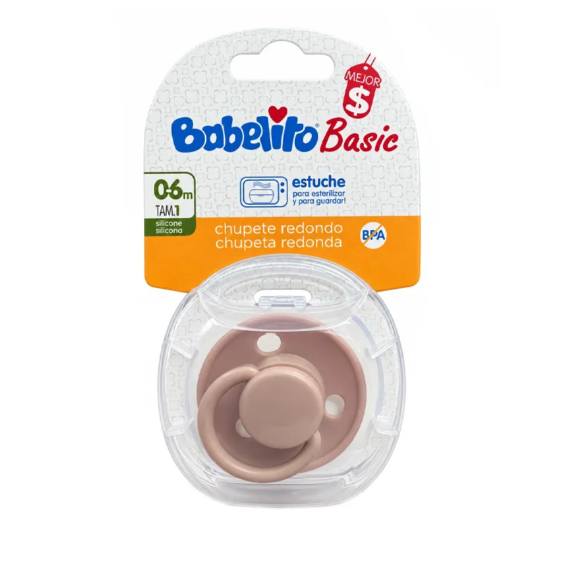 Chupete Redondo Silicona T1 Neutro Babelito - 1 Unidad