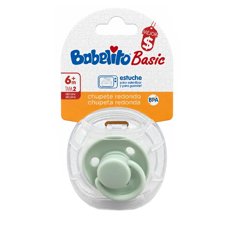 Chupete Redondo Silicona T2 Neutro Babelito - 1 Unidad