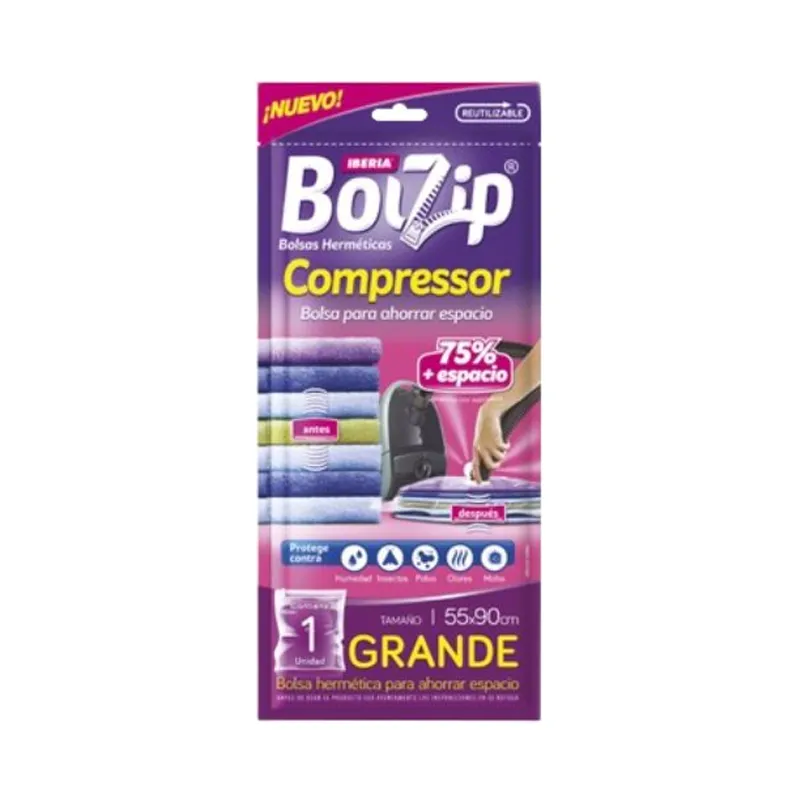 Bolzip Bolsas Compressor 55x90 Grande Ibera - 1 Unidad