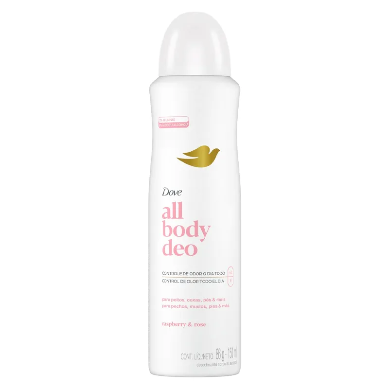 desodorante all body deo raspberry y rose dove - 150 ml