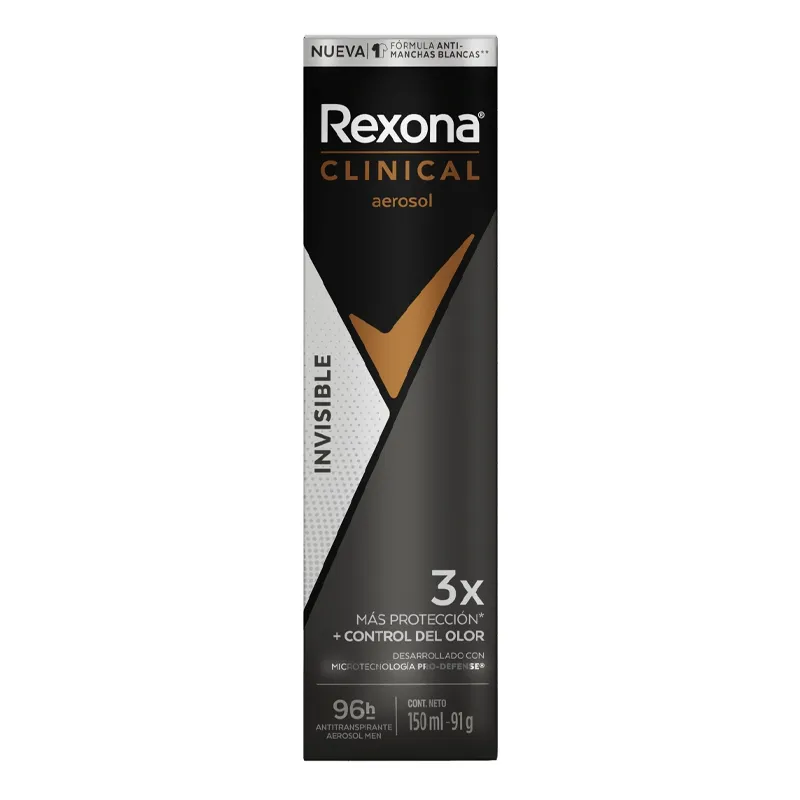 Antitranspirante Aerosol Clinical Invisible Men Rexona - 150 mL