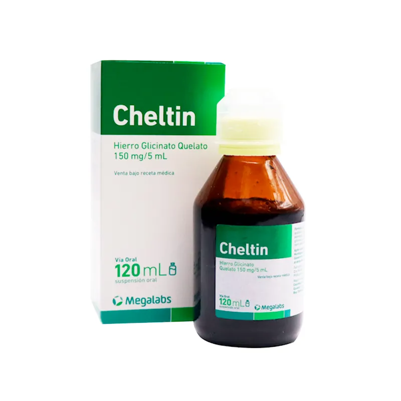 Cheltin Hierro Glicinato Quelato 150 mg/5mL - Cont. 120 mL