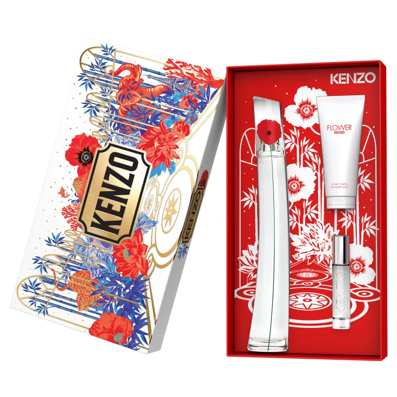 set flower edp 100 ml + leche corporal 75 ml + spray 10 ml kenzo