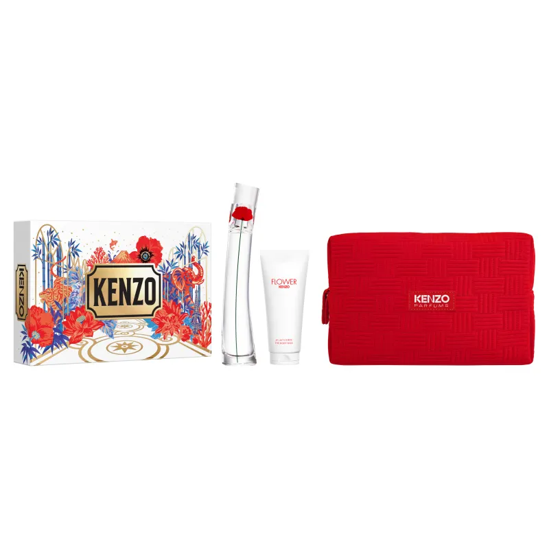 set flower edp 50 ml + leche corporal 75 ml + neceser kenzo