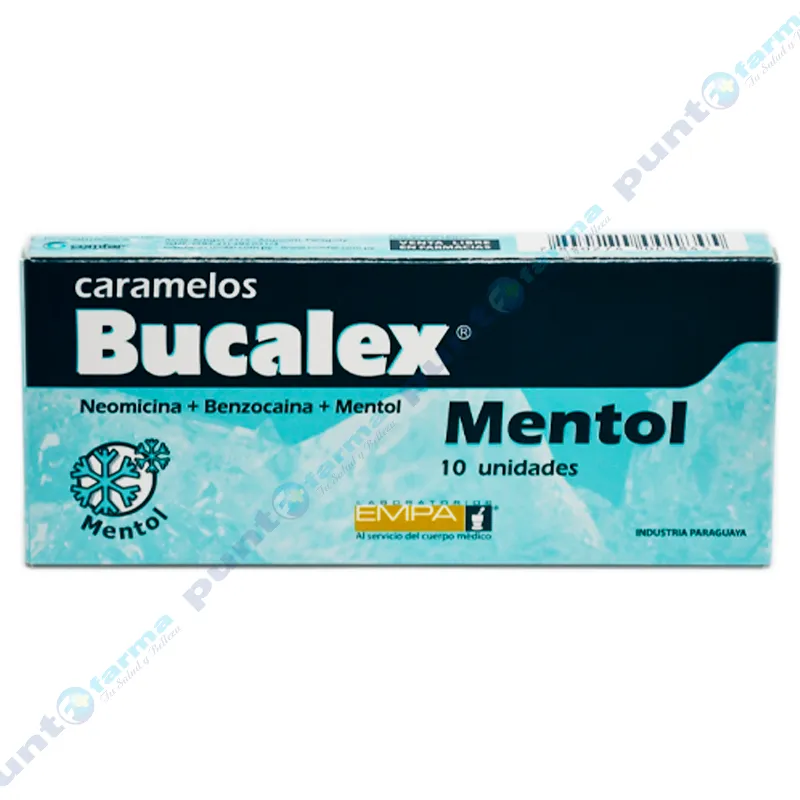 Bucalex Mentol - Cont. 10 Unidades de Caramelos