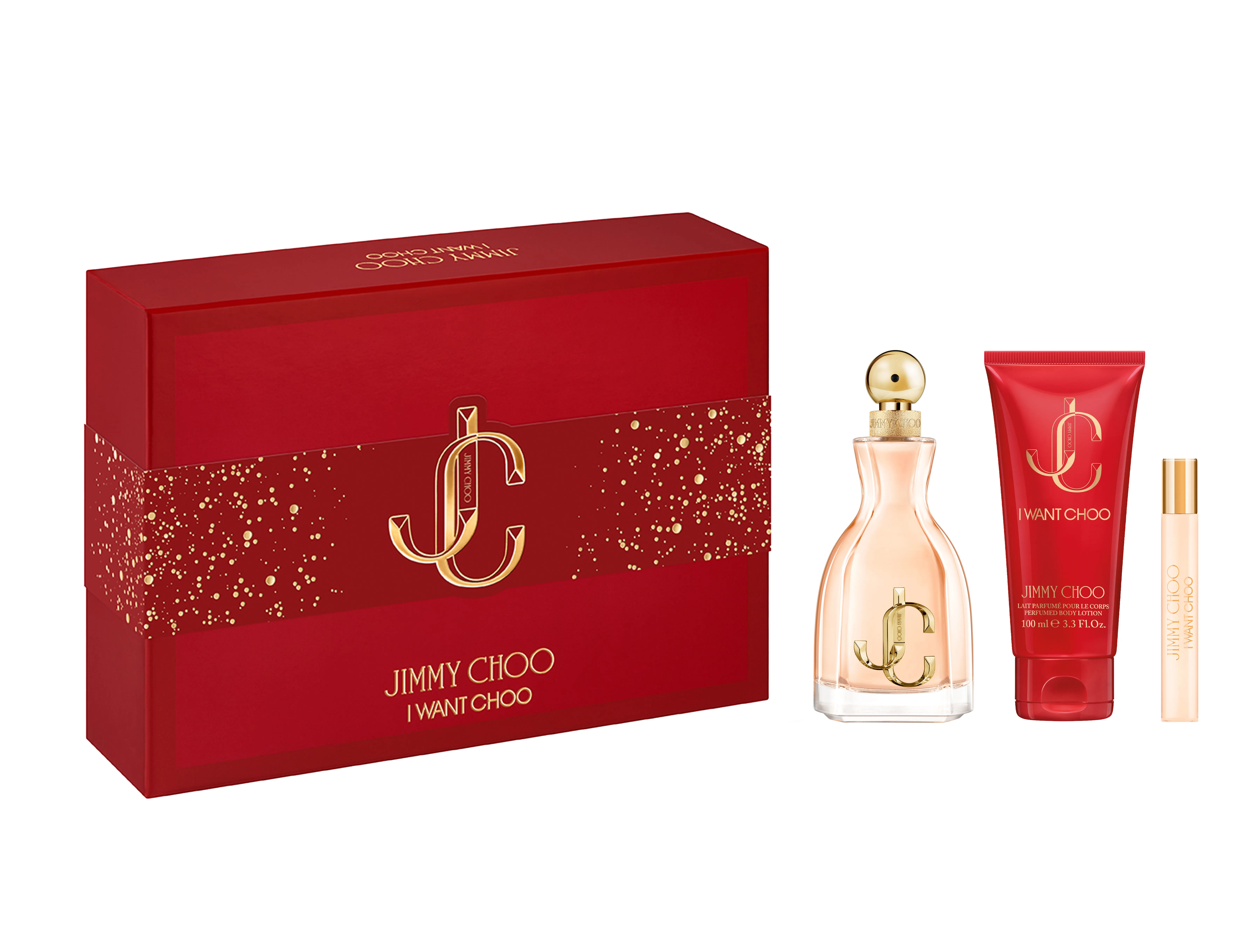 Set Eau de Parfum 100 mL + Locion Corporal 100 mL + Eau de Parfum 7,5 mL Jimmy Choo