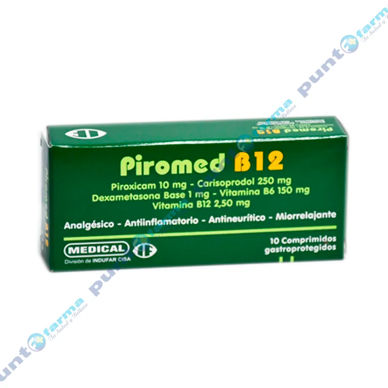 Piromed B12 - Contiene 10 Comprimidos Gastroprotegidos.