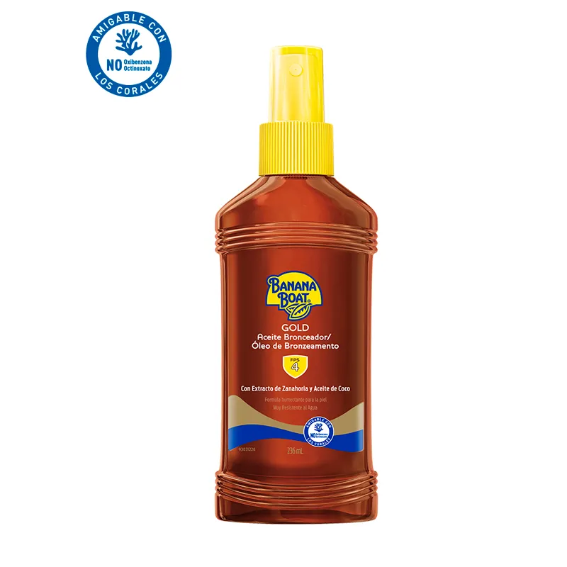 Aceite Bronceador con Extracto de Zanahoria Gold SPF 4 Banana Boat - Cont. 236ml