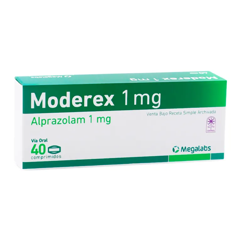 Moderex Alprazolam 1 mg - Caja de 40 comprimidos