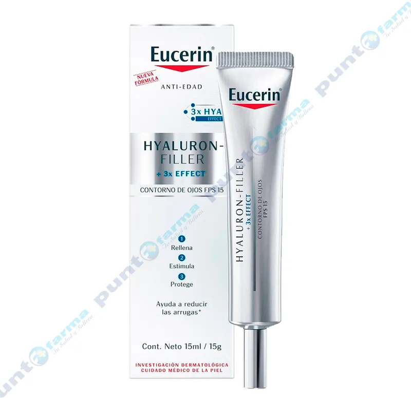 Contorno de Ojos FPS 15 Hyaluron Filler +3X Effect Antiedad Eucerin - 15mL