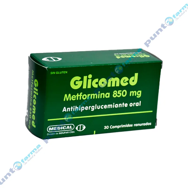 Glicomed Metformina 850 mg - Contiene 30 Comprimidos.