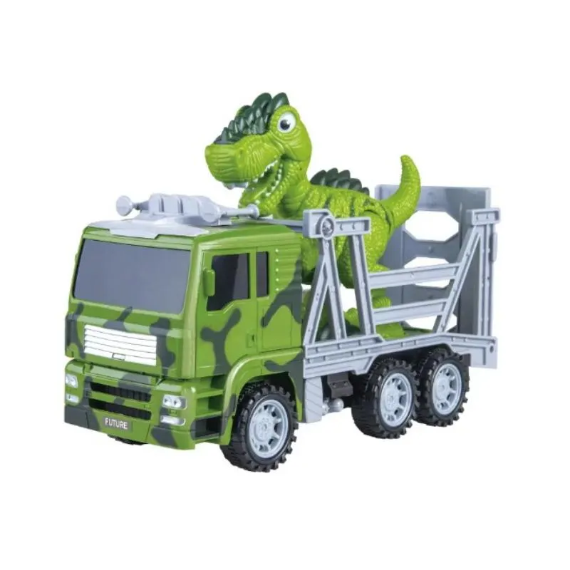 Camion con Luces + T-Rex Interactivo Verde Ambiental