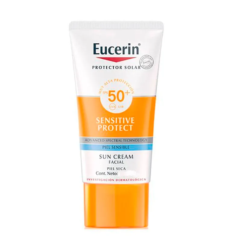 Protector Solar Sun Cream Facial Sensitive Protect FPS 50+ Eucerin - 50 mL