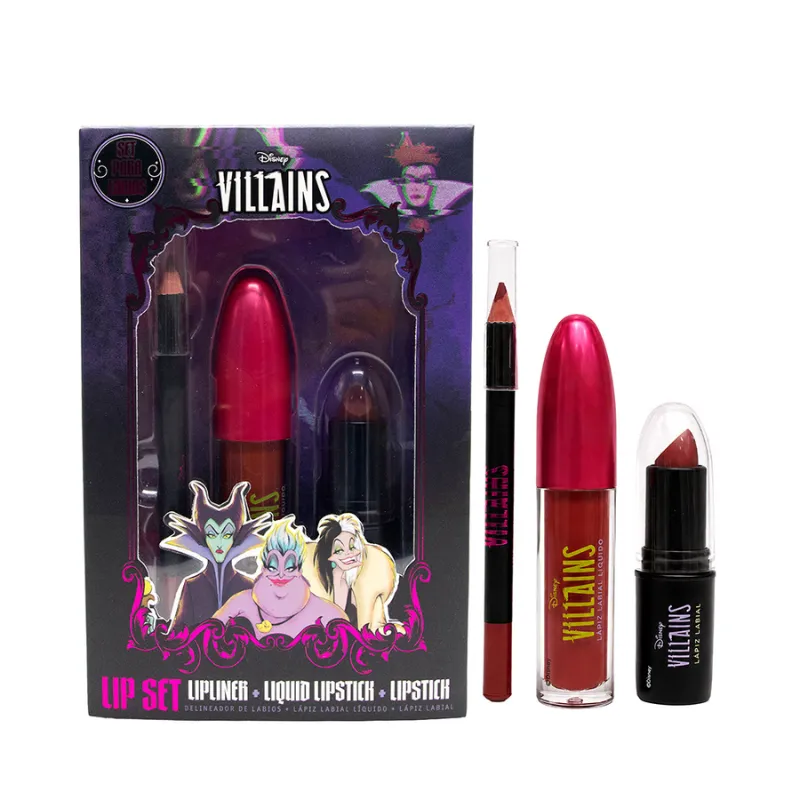 set lip disney villanas nevada - cont. 3 piezas
