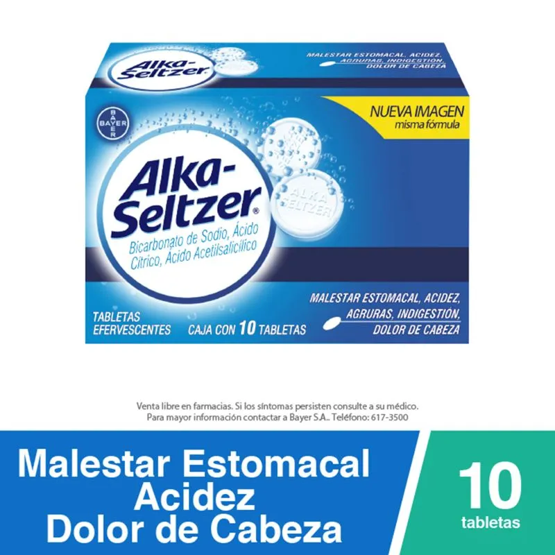 Alka-Seltzer Bayer - Caja de 10 tabletas Efervescentes